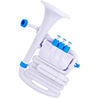 Nuvo jHorn en blanco con ribetes azules- blanco con ribete azul- talla única
